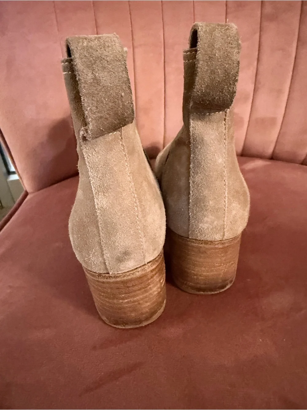 Rag & Bone Taupe Suede Western Chelsea Ankle Boots with Chunky Heel 37 7